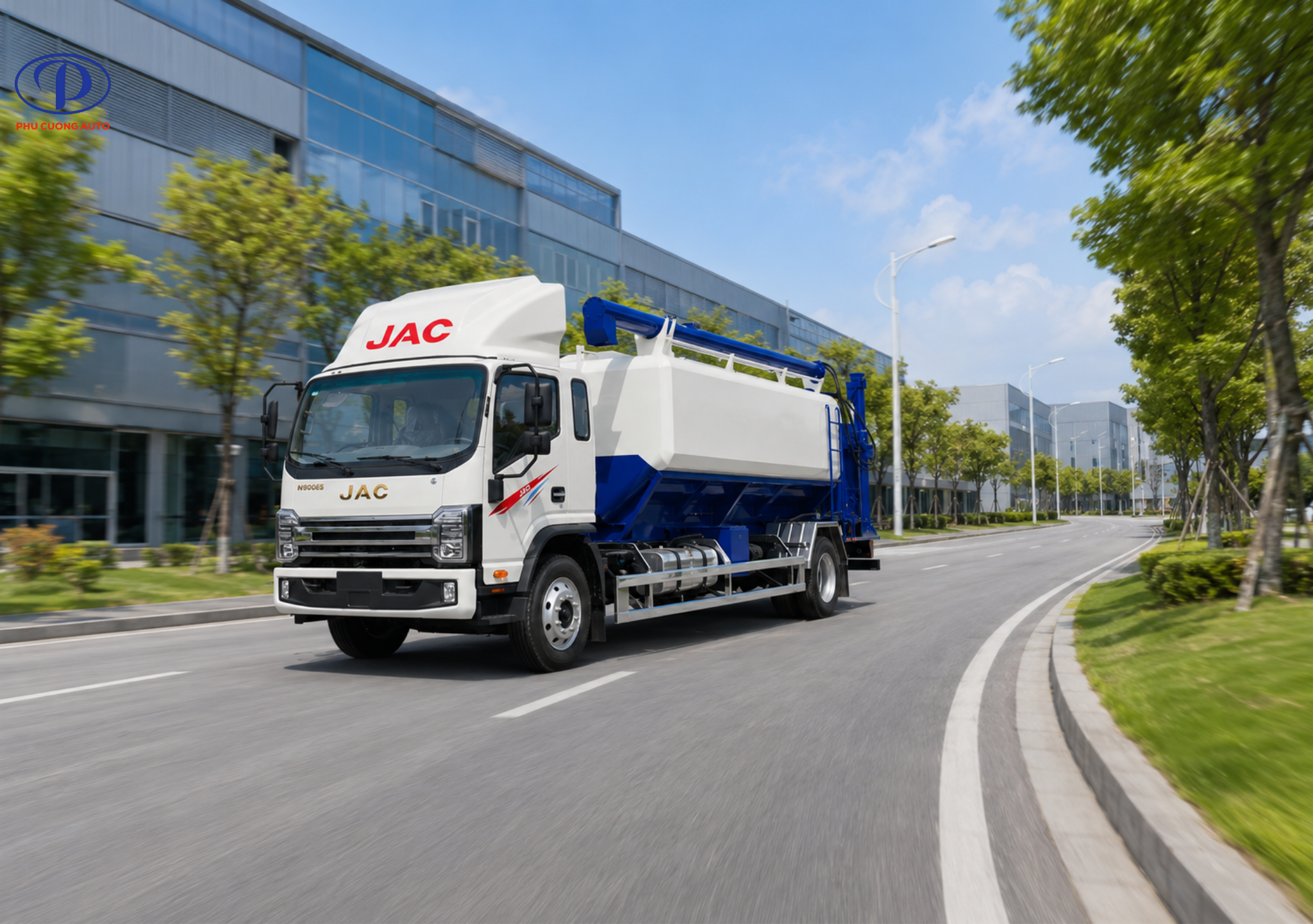 Vận hành xe bồn cám JAC N900E5