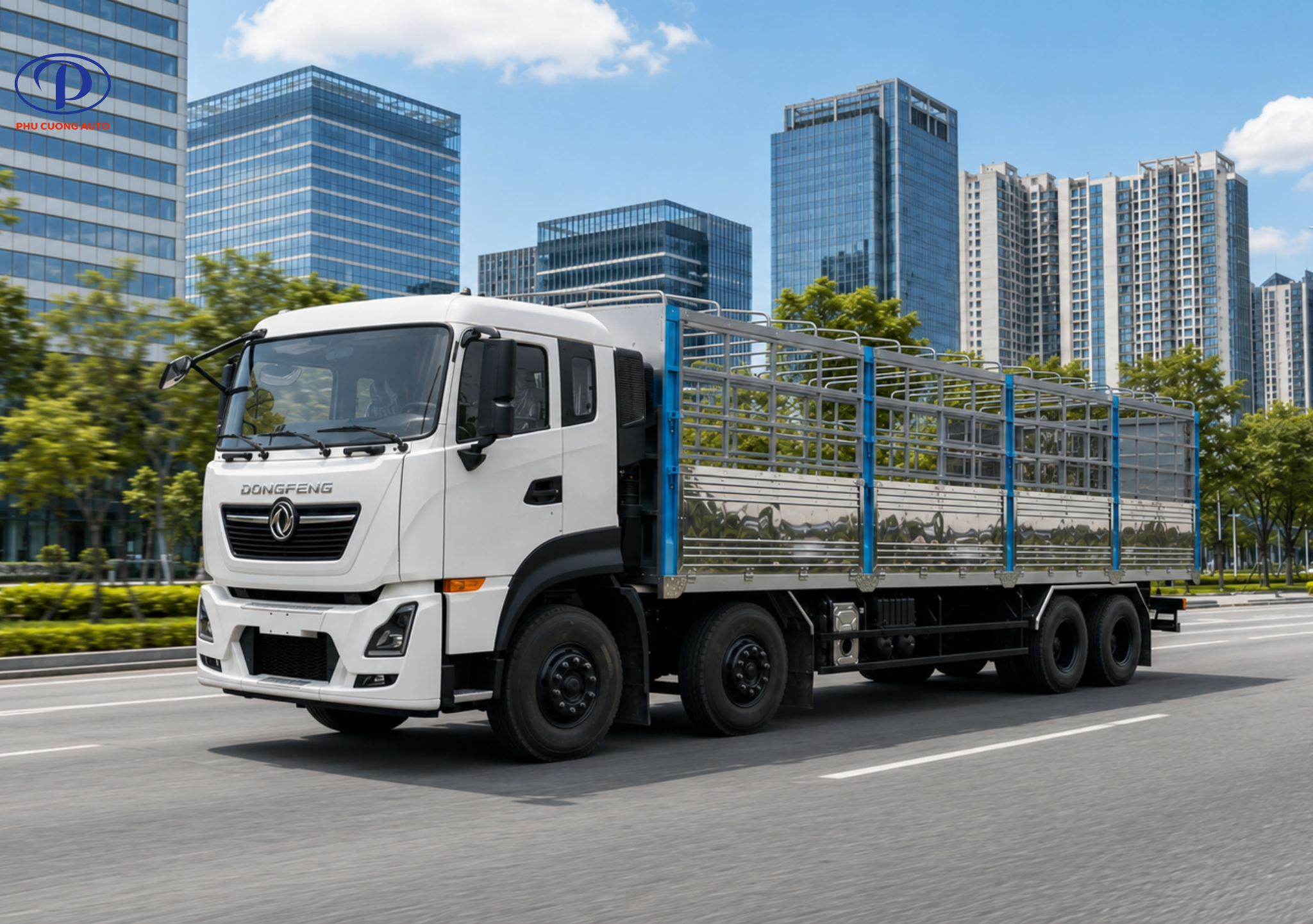 Xe tải Dongfeng 4 chân ISL315 mui bạt