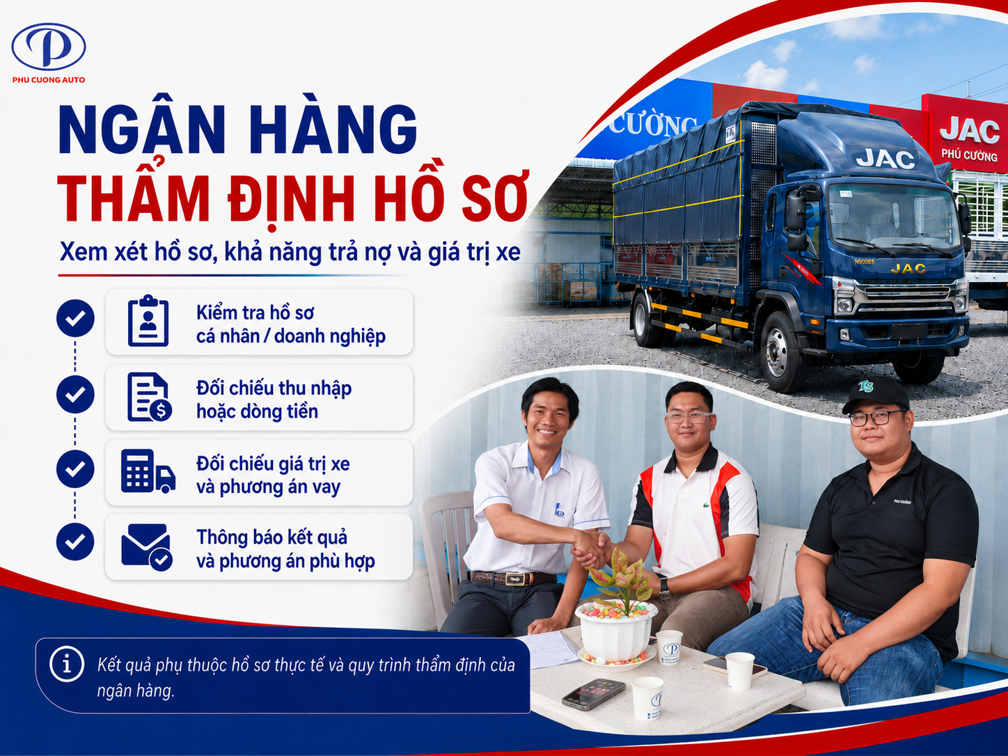 Ngân hàng thẩm định hồ sơ mua xe tải