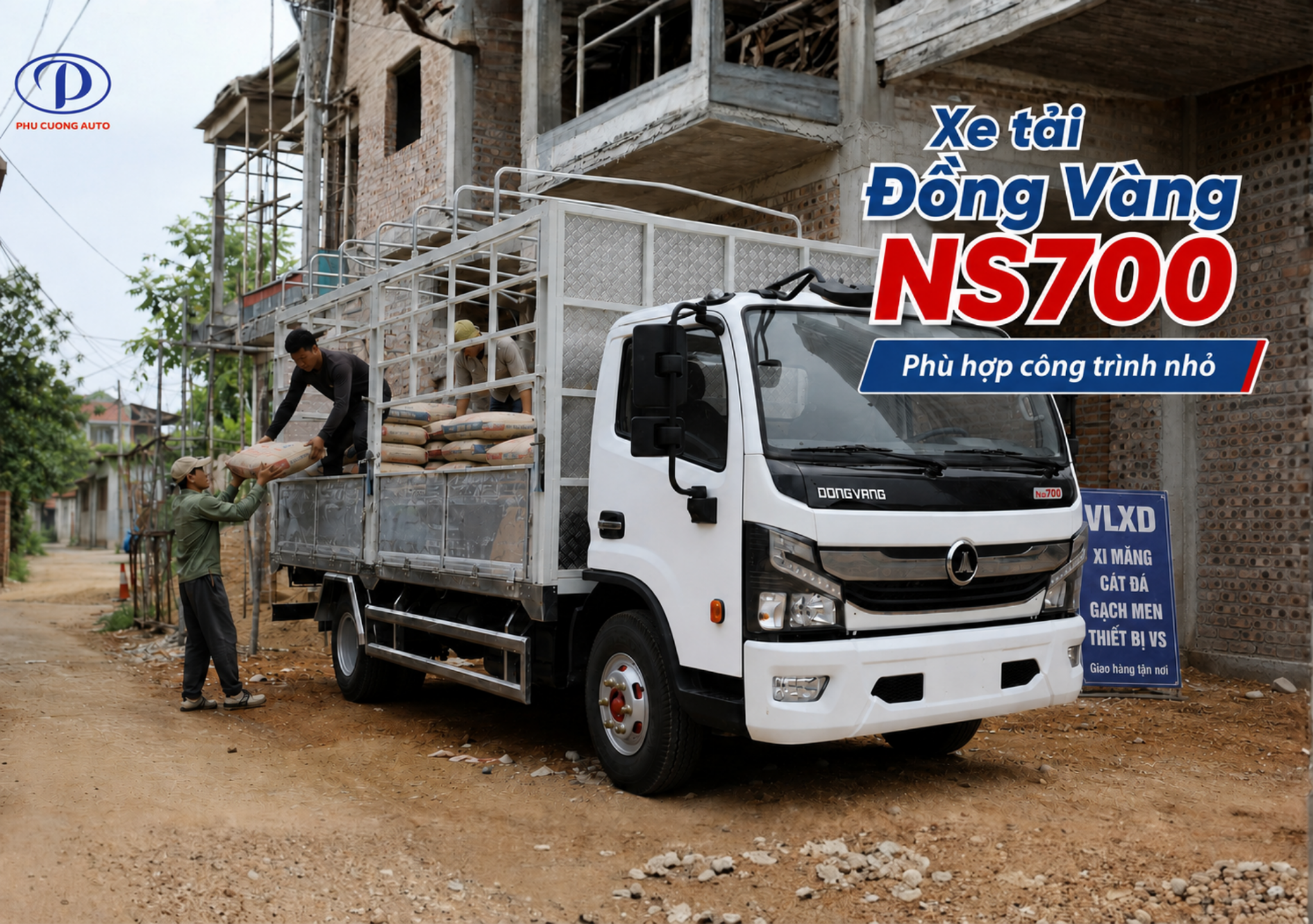 Đồng Vàng NS700 chở vật liệu xây dựng