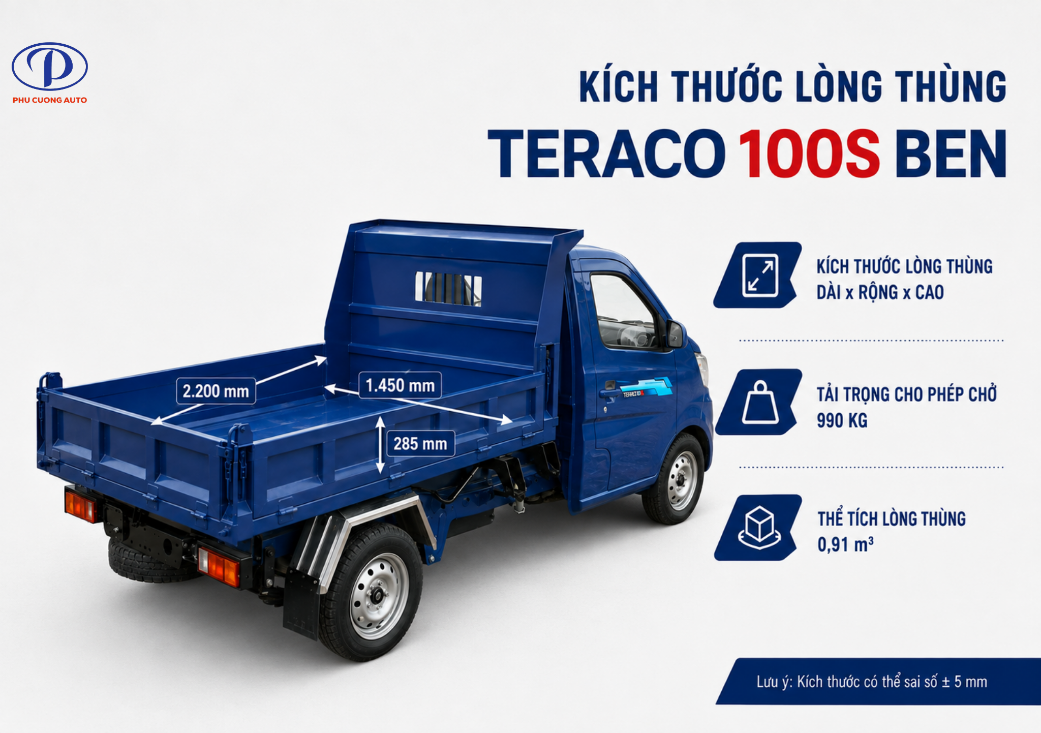 Lòng thùng Teraco 100S Ben