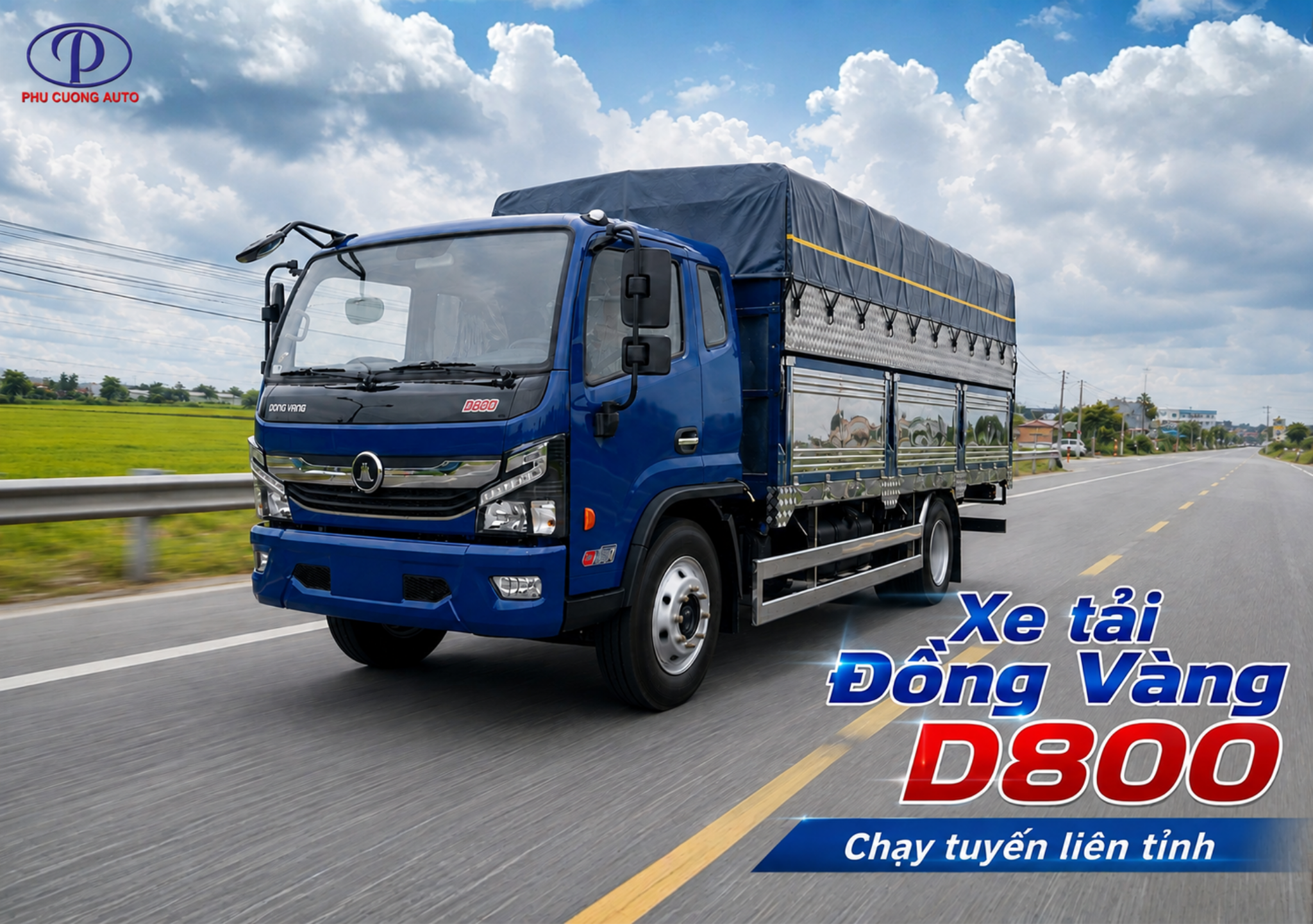 Đồng Vàng D800 chở hàng nặng và hàng dài
