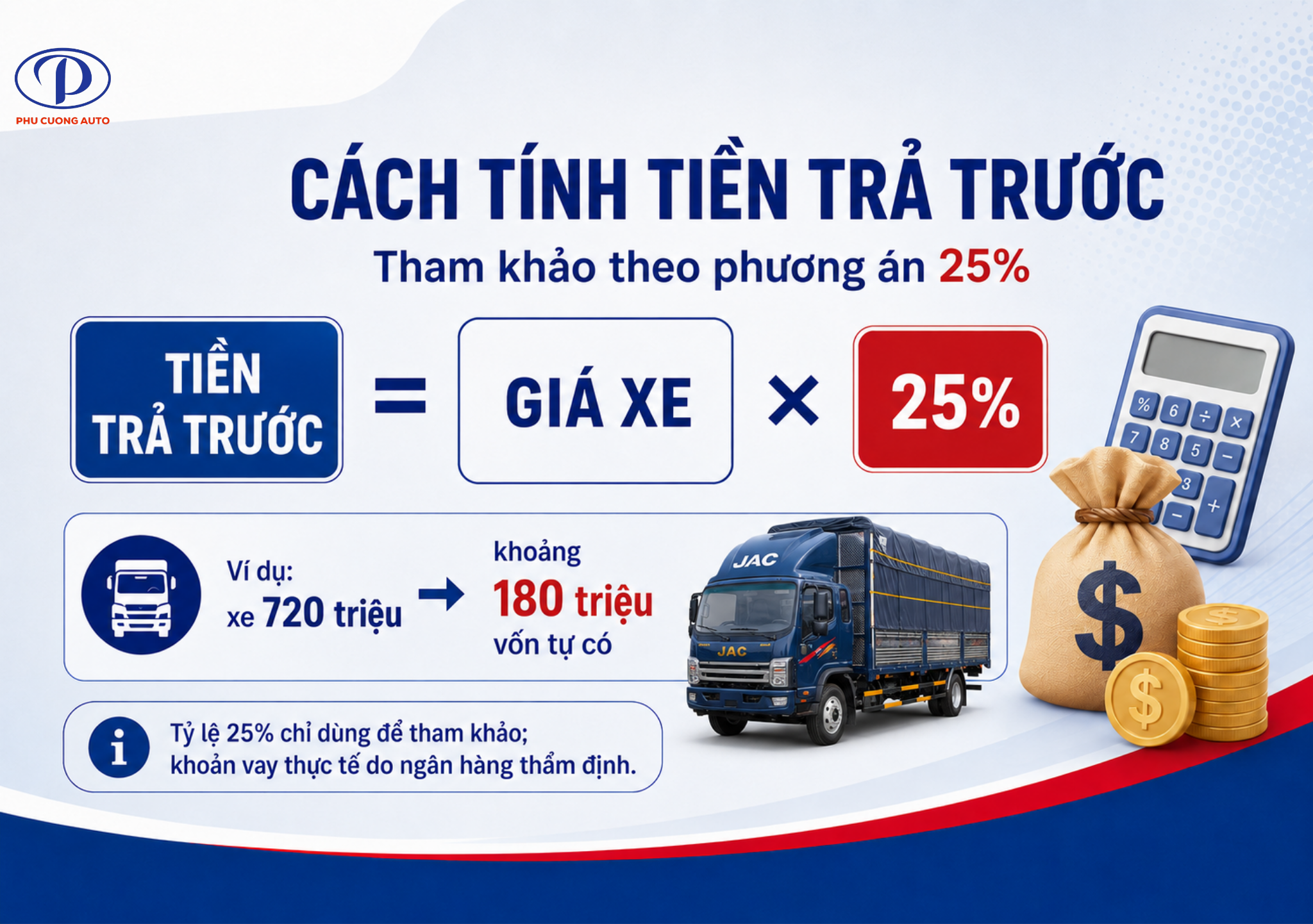 Mua xe tải trả trước 25 phần trăm
