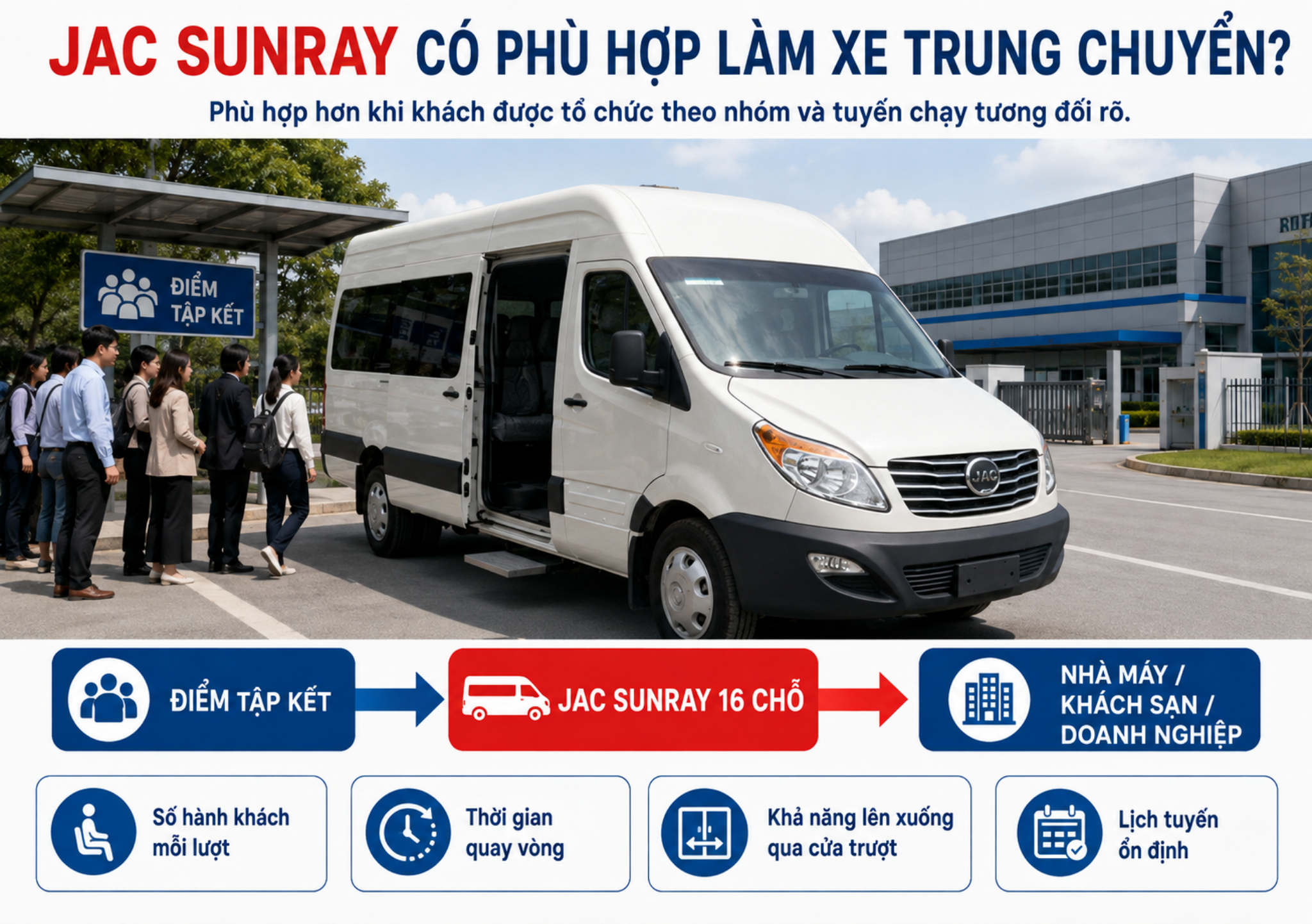 JAC Sunray làm xe trung chuyển