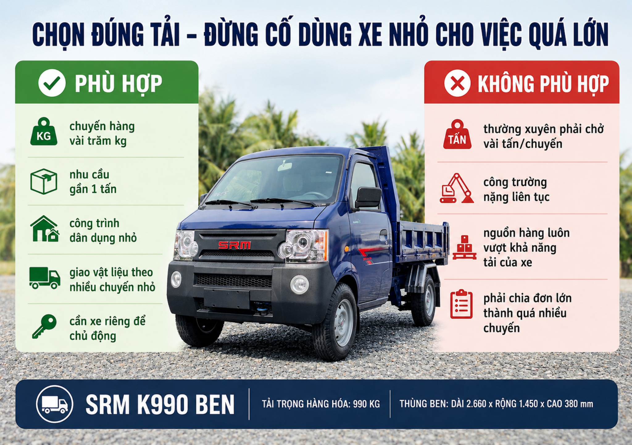 SRM K990 giao vật liệu xây dựng Tiền Giang