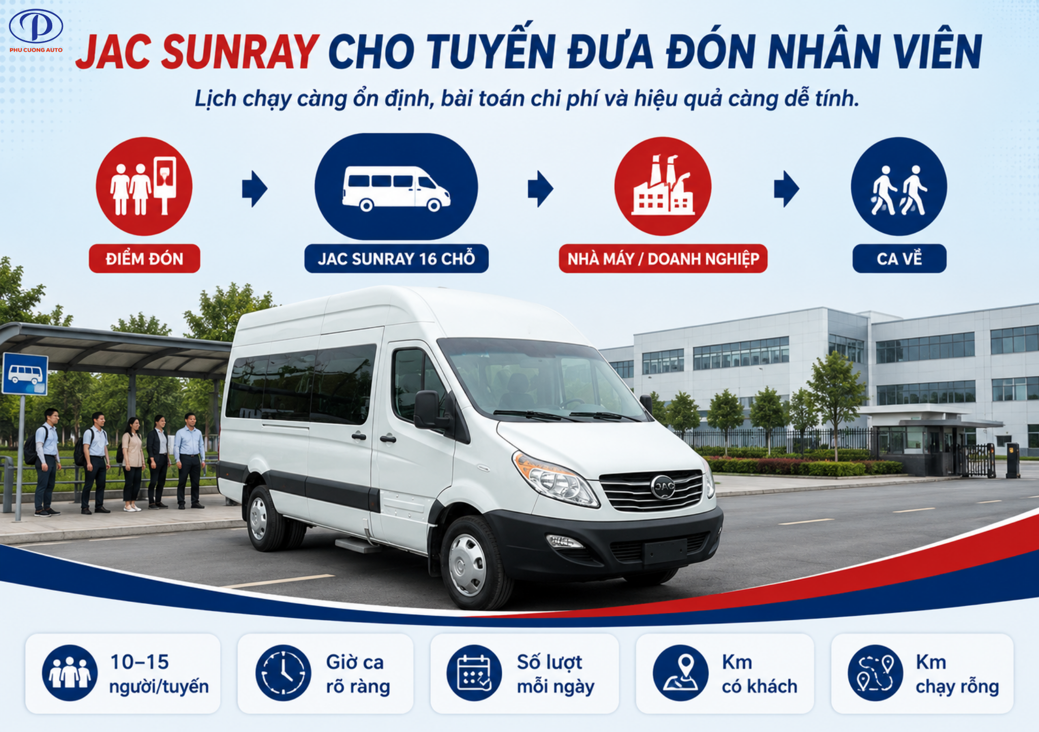 JAC Sunray đưa đón nhân viên
