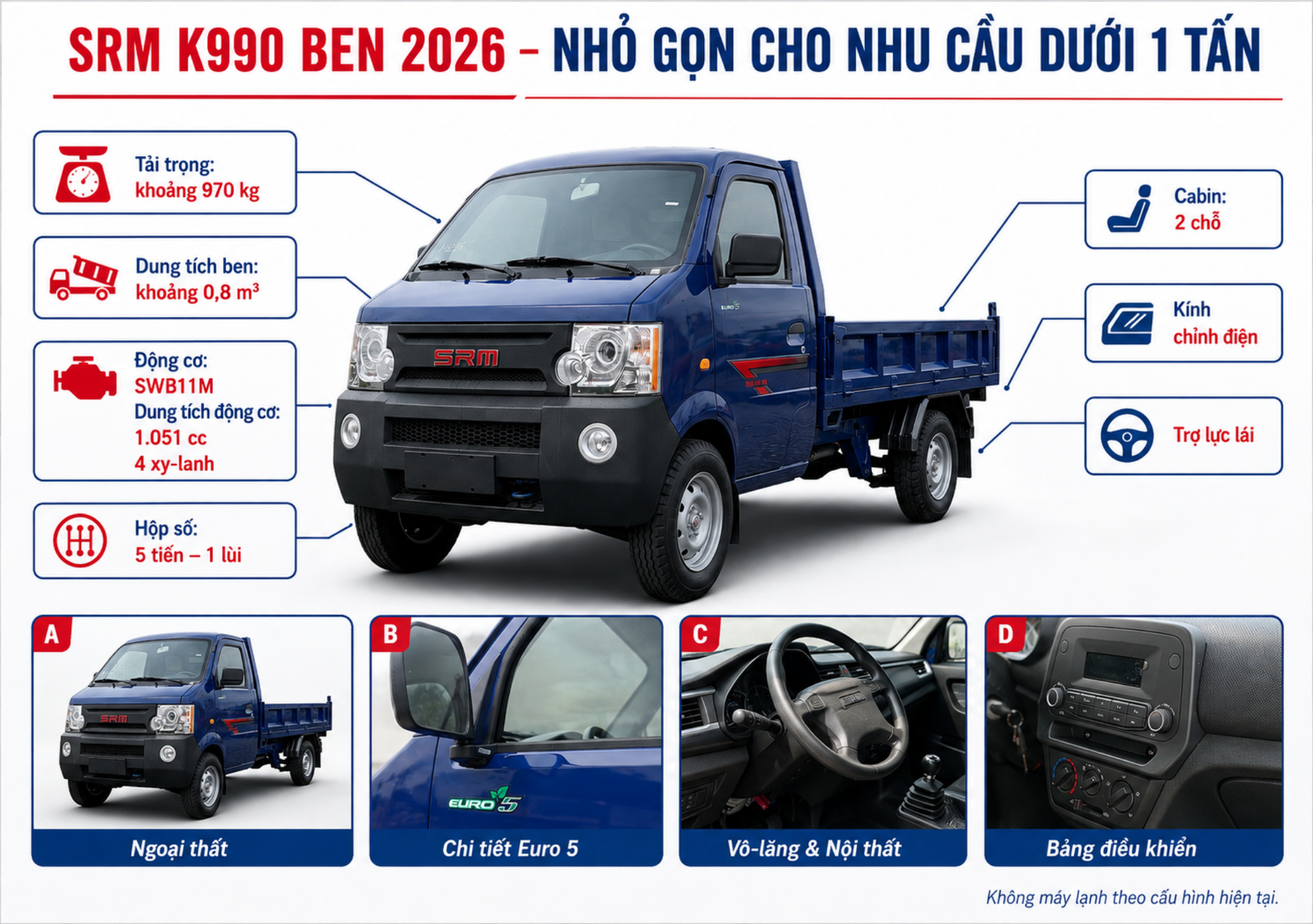 thông số tổng quan SRM K990 Ben 2026