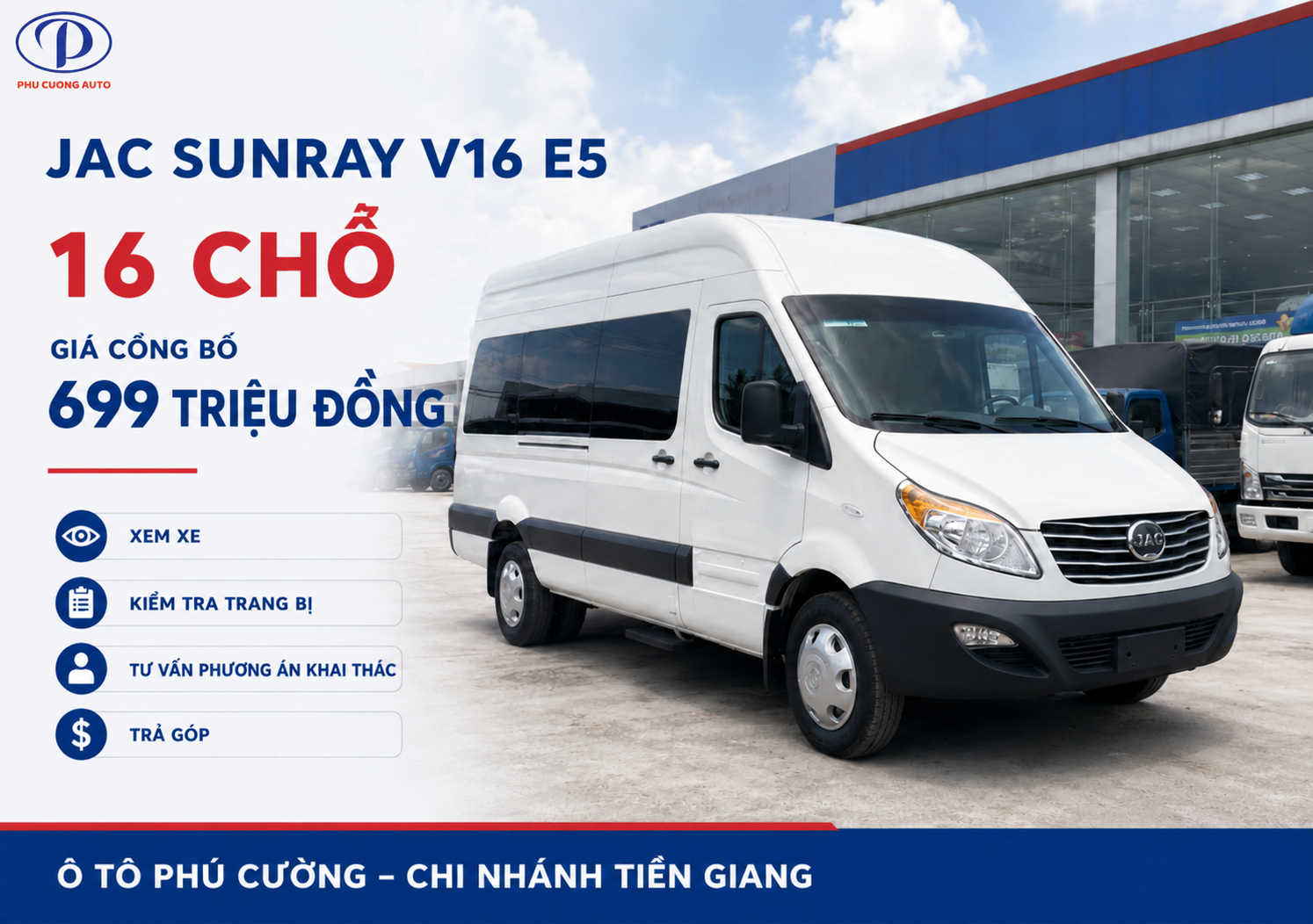 mua JAC Sunray 16 chỗ tại Ô Tô Phú Cường Tiền Giang