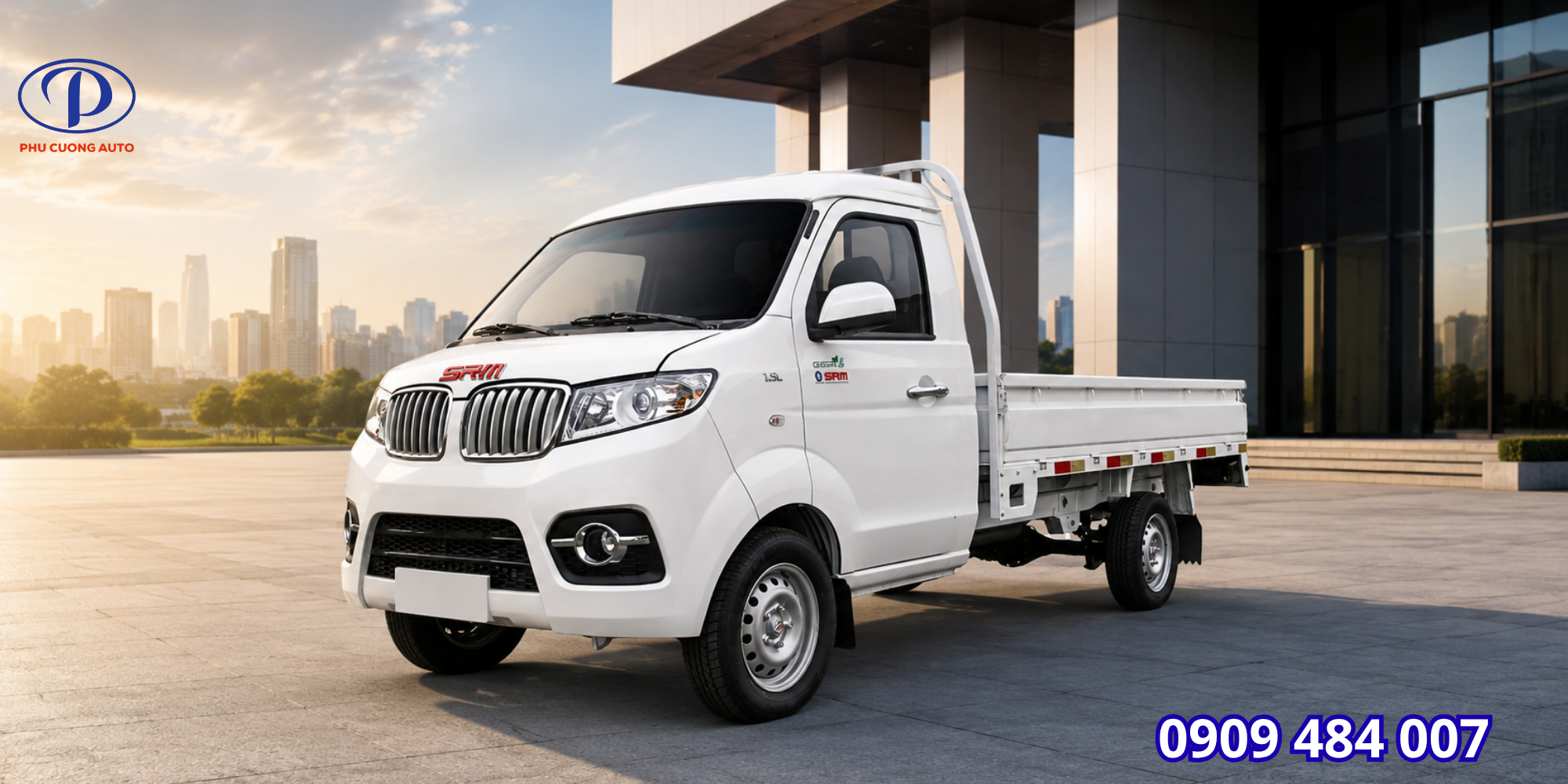 Xe tải SRM T30i thùng lửng 1.050kg – Giải pháp bốc dỡ linh hoạt