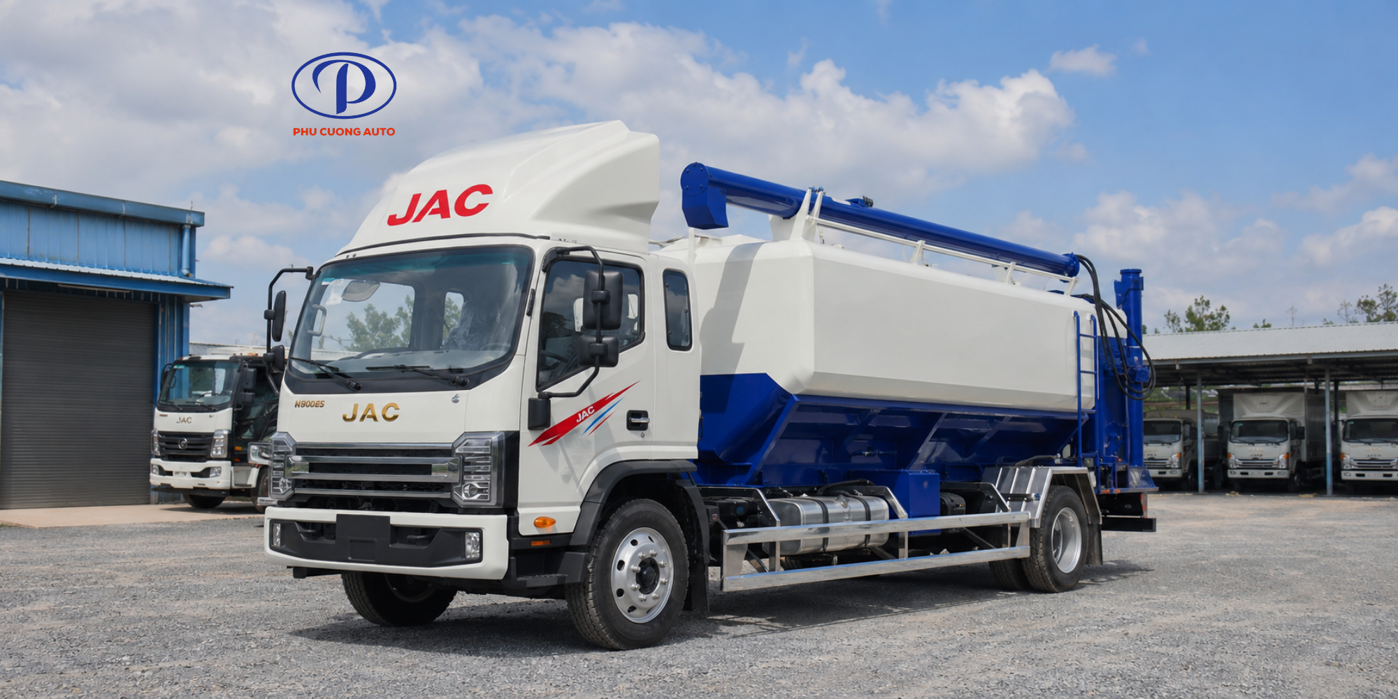 XE BỒN CÁM TRỤC VÍT JAC N900E5 TẢI 8.6 TẤN