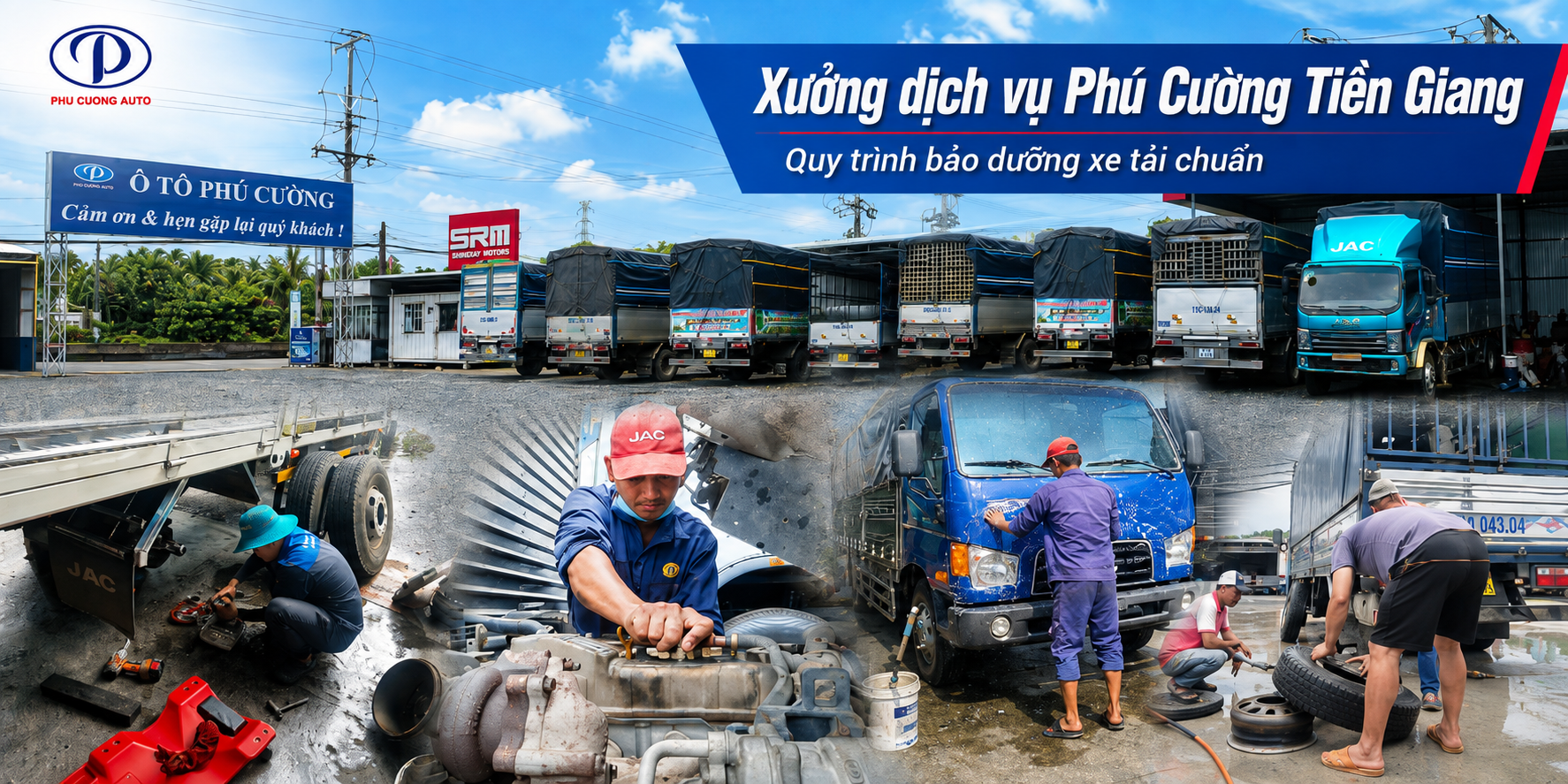 Xưởng dịch vụ Phú Cường Tiền Giang – Quy trình bảo dưỡng xe tải chuẩn
